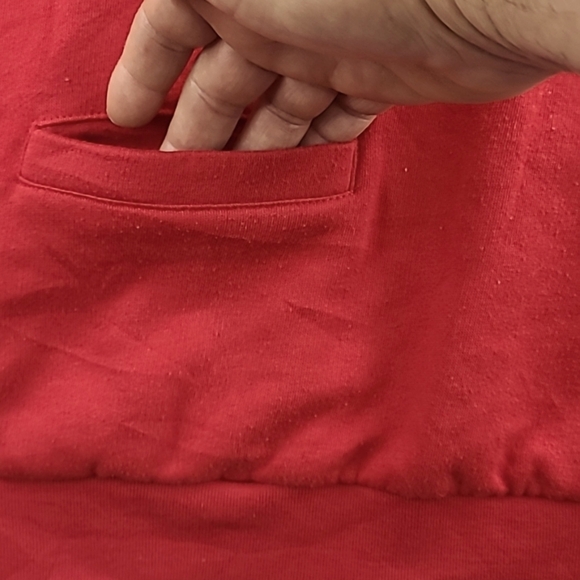 PINK VICTORIA'S SECRET Red Quarter Zip Sweatshirt Black Logo Down Arms -Size XS - Picture 6 of 14